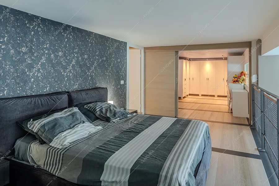 Camera da letto del loft Vanadio, location in stile moderno a Milano