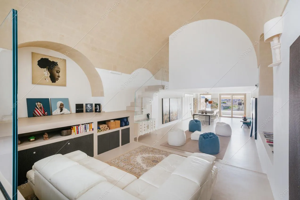 Soggiorno con cucina a vista