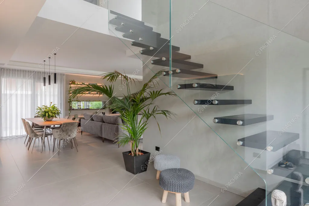 Ampia zona living della villa Diosma, location in stile moderno a Milano