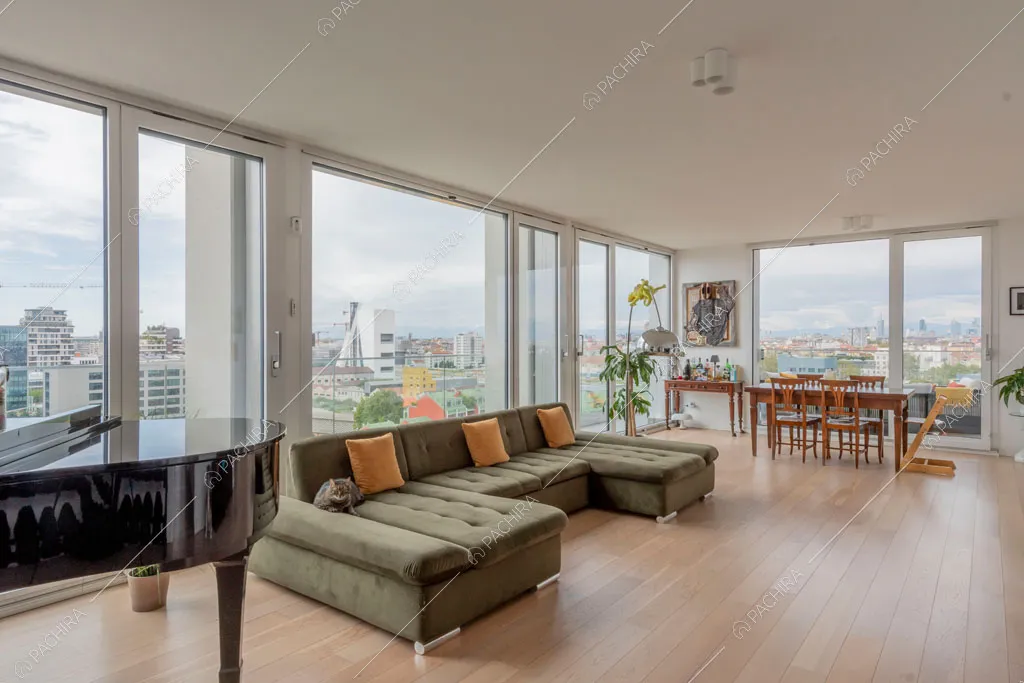 Sala dell'appartamento Tobol, location in stile contemporaneo a Milano