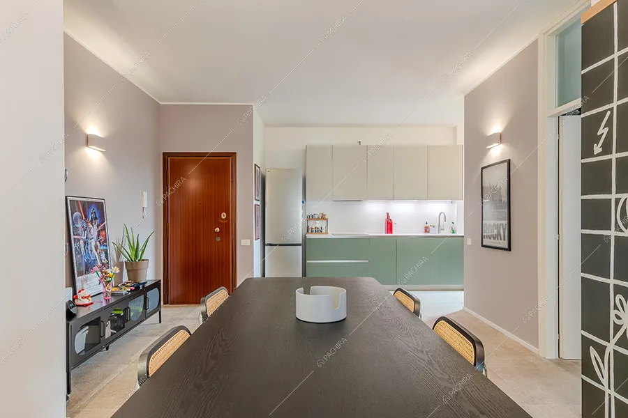 Sala da pranzo dell'appartamento moderno Vecia, location per shooting a Monza
