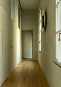 Corridoio dell'appartamento Cajà, location in stile moderno a Mantova