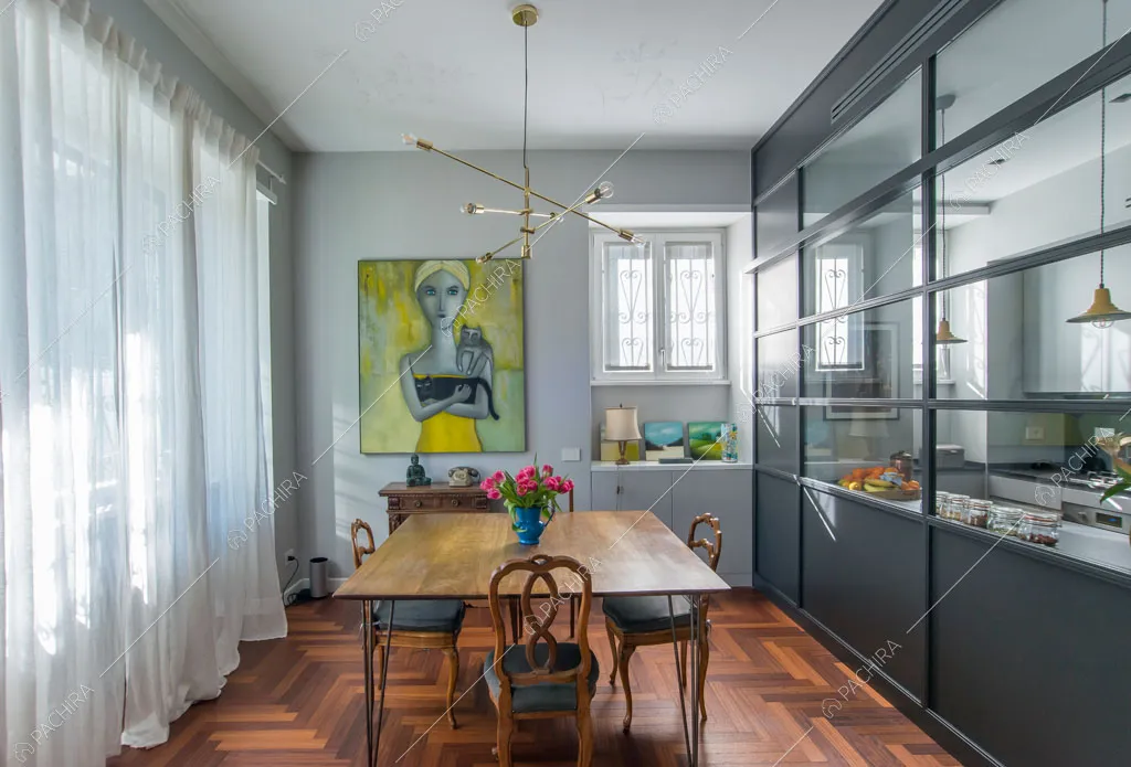 Sala dell'appartamento Grifola, location in stile contemporaneo a Roma