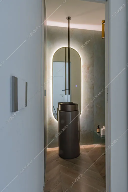Bagno dell'appartamento Sonora, location in stile contemporaneo a Roma